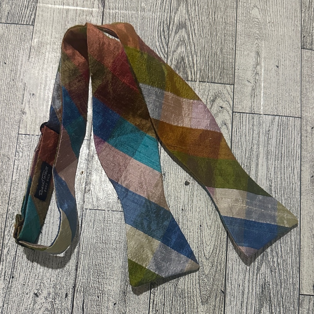 Robert Talbott Multicolor Striped Silk Bow Tie - image 4